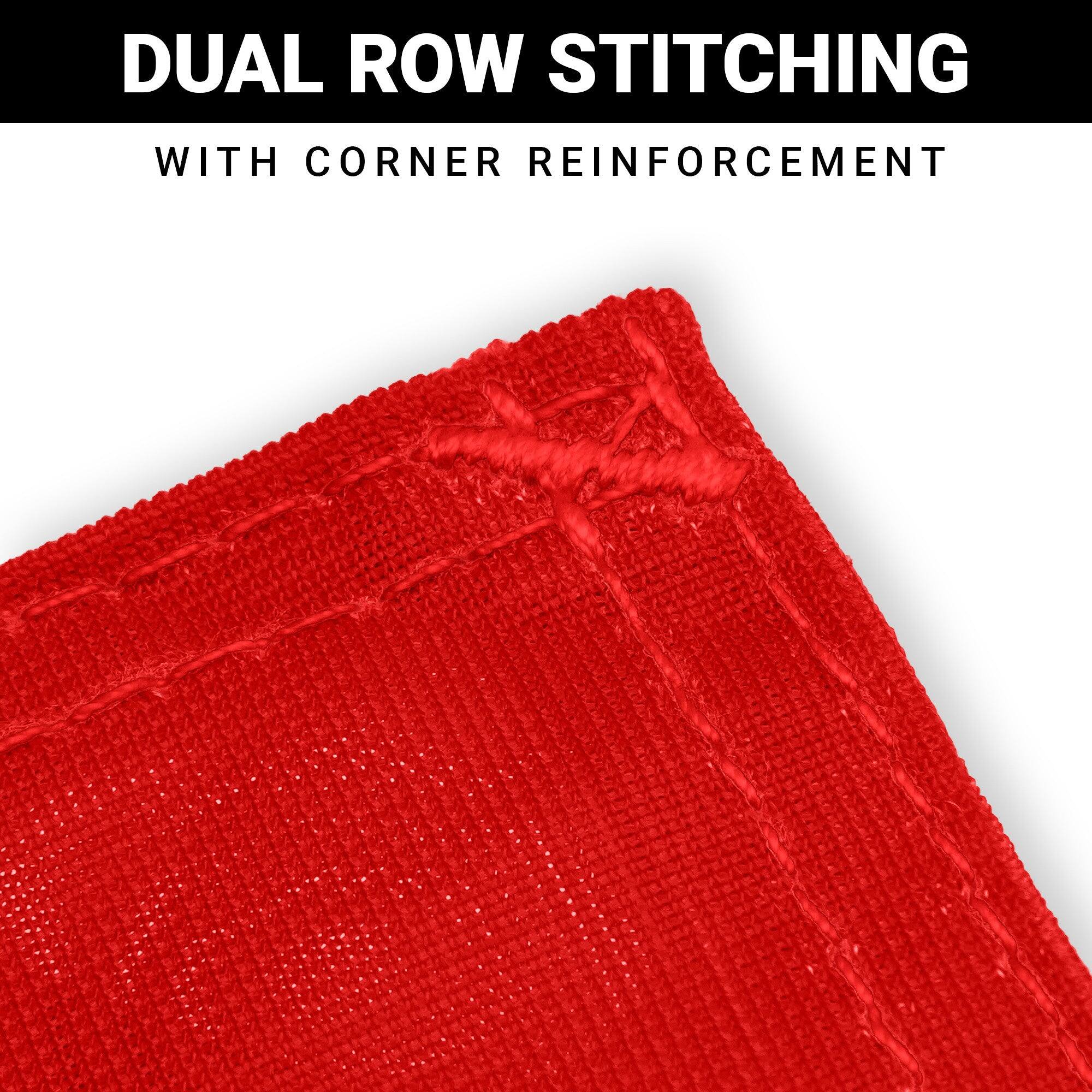 DUAL ROW STITCHING  
WITH CORNER REINFORCEMENT