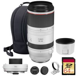 Canon - RF 100-500mm f/4.5-7.1L IS USM Lens (4112C002) RF 1.4x Wildlife Photography Bundle - White