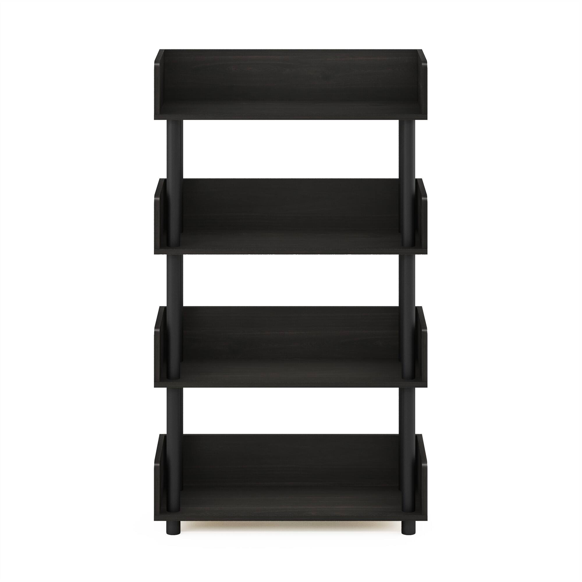 Alt View 2. Furinno - Turn-N-Tube 4-Tier Freestanding Multipurposes Display Rack, Bookshelf, Espresso - Espresso.