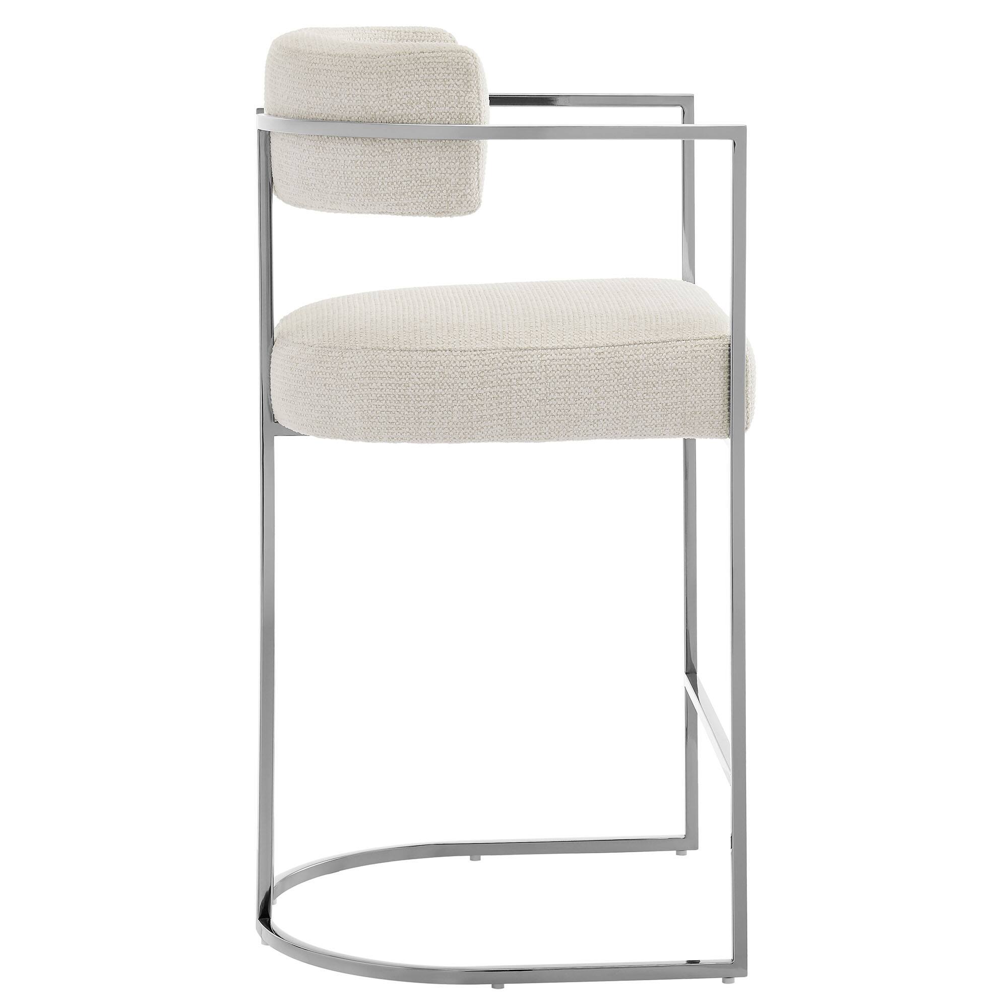 Alt View 1. Modway - Huron Curved Back Fabric and Metal Counter Stool by Modway - 0.