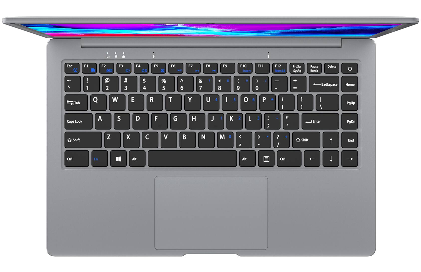 Esc F1 F2 F3 F4 F5 F6 F7 F8 F9 F10 Insert F11 F12 Num Lk Prt Scr SysRq Pause Break Delete 1 ! 2 @ 3 # 4 $ 5 % 6 ^ 7 & 8 * 9 ( 0 ) - _ + = Backspace Home Tab Q W E R T Y U I O P { [ } ] | PgUp Caps Lock A S D F G H J K L ; ' Enter PgDn Shift Z X C V B N M , . / Shift End Ctrl Fn Alt Alt Ctrl