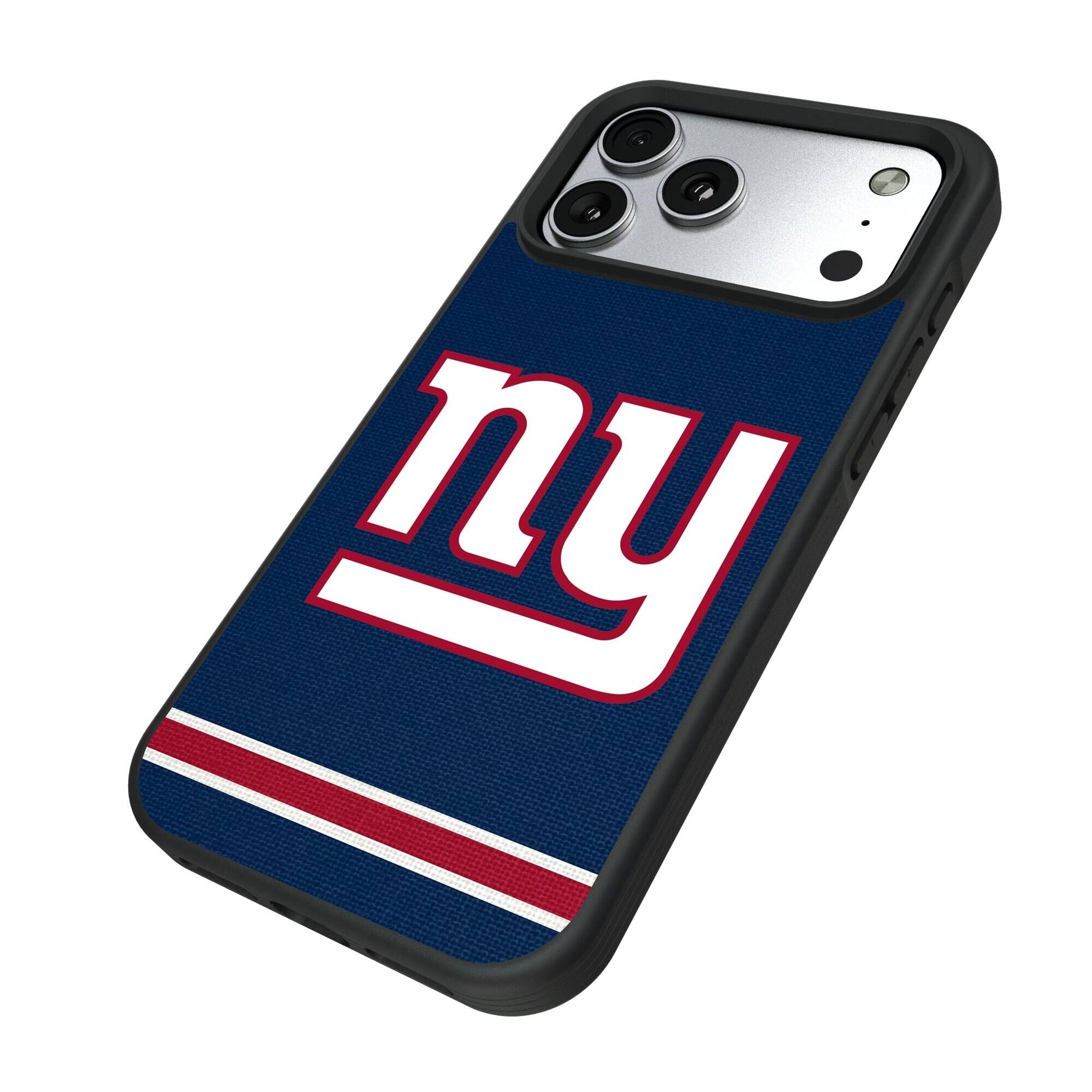 Alt View 1. Keyscaper - New York Giants iPhone Stripe Design Bump Case - 14 Pro Max - Multicolor.
