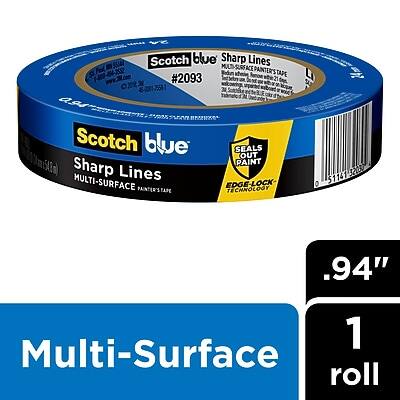 Scotch blue Sharp Lines  
MULTI-SURFACE PAINTER'S TAPE  
#2093  
1 roll  
.94"  
SEALS OUT PAINT  
EDGE-LOCK TECHNOLOGY  
MULTI-SURFACE PAINTER'S TAPE