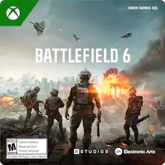 XBOX SERIES X|S
BATTLEFIELD 6
MATURE 17+
Intense Violence
Blood and Gore
Strong Language
In-Game Purchases / Users Interact
BF STUDIOS
Electronic Arts