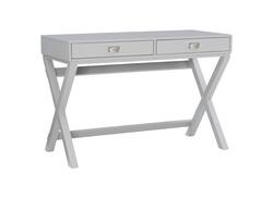 Linon Home Décor - Penrose Two-Drawer Campaign-Style Writing Desk - Gray - Front_Zoom