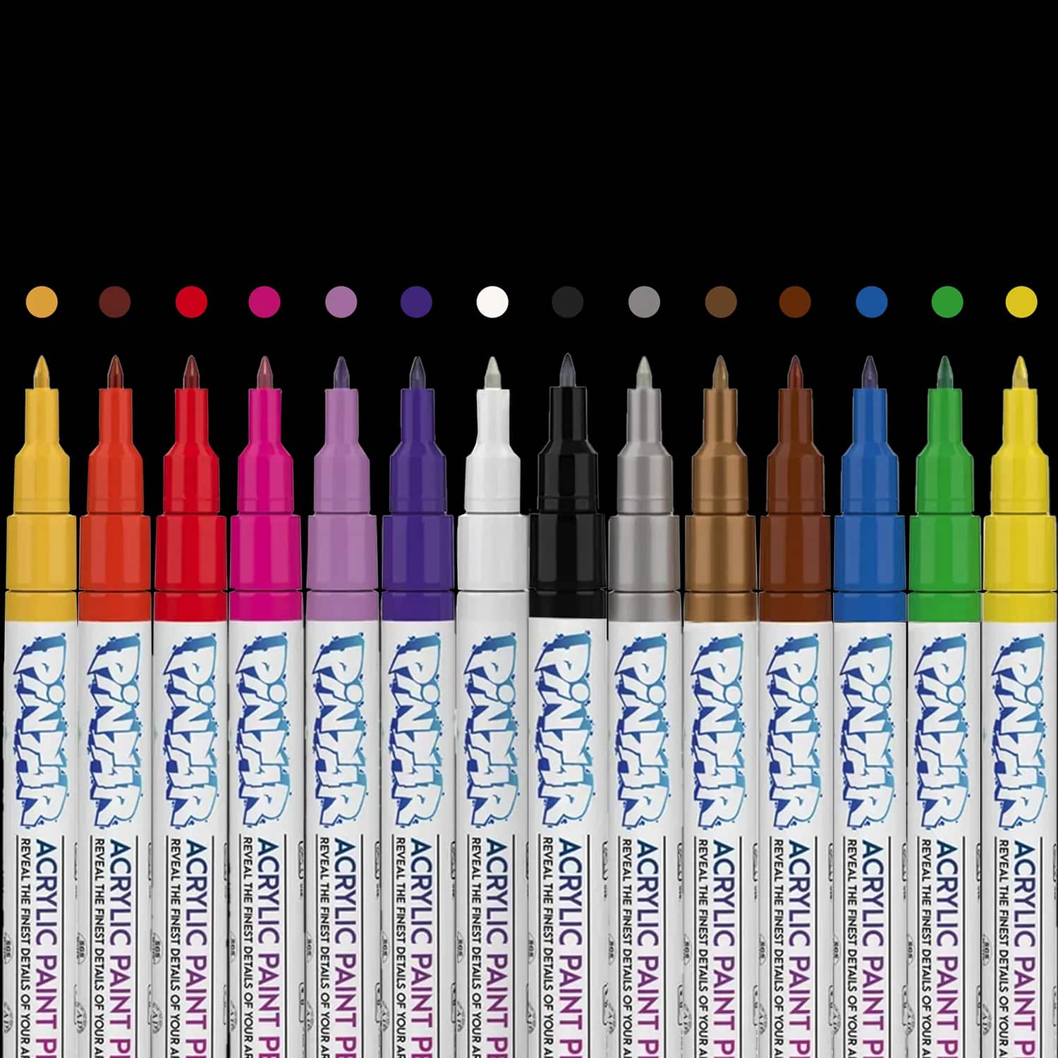 Pintar - Acrylic Paint Markers Set - Extra Fine Tip Paint Pens - Acrylic Markers Paint Pens - Pack of 14, 0.7 mm