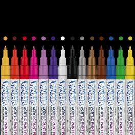 Pintar - Acrylic Paint Markers Set - Extra Fine Tip Paint Pens - Acrylic Markers Paint Pens - Pack of 14, 0.7 mm