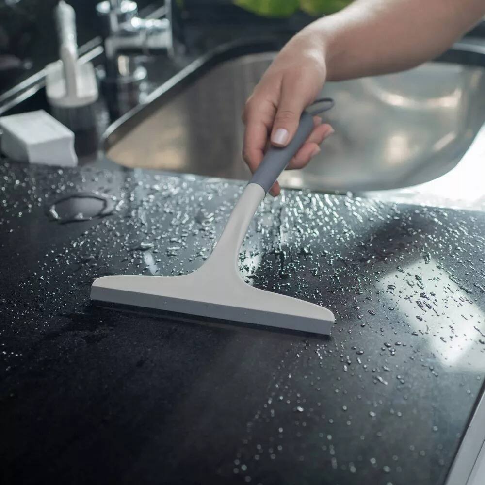 Back. OU - OU Silicone Squeegee for Windows, Shower & Glass, Lightweight Cleaner with Nonslip Handle and Hanging Loop.