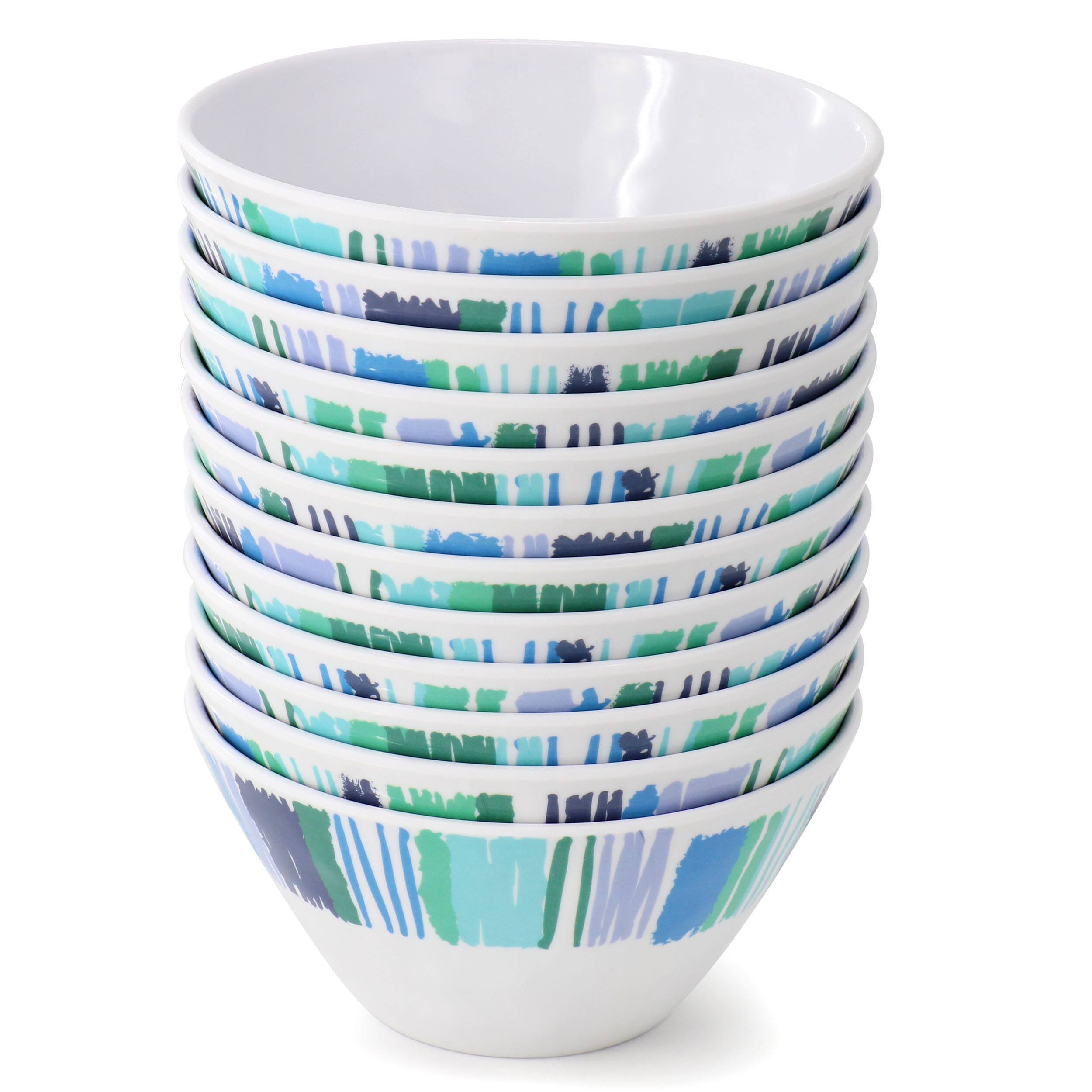 Alt View 1. Gibson - Gibson Home Tropical Sway Orleans 12 Piece 6 Inch Melamine Bowl Set in Blue - Blue.