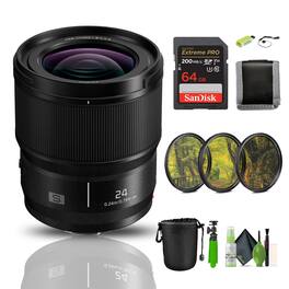 Panasonic - LUMIX S Series Camera Lens, 24mm F1.8 L-Mountt Interchangeable Lens for Mirrorless Full Frame Digital Cameras, - Black