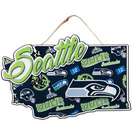 FOCO - Seattle Seahawks Die-Cut State Sign - Multicolor