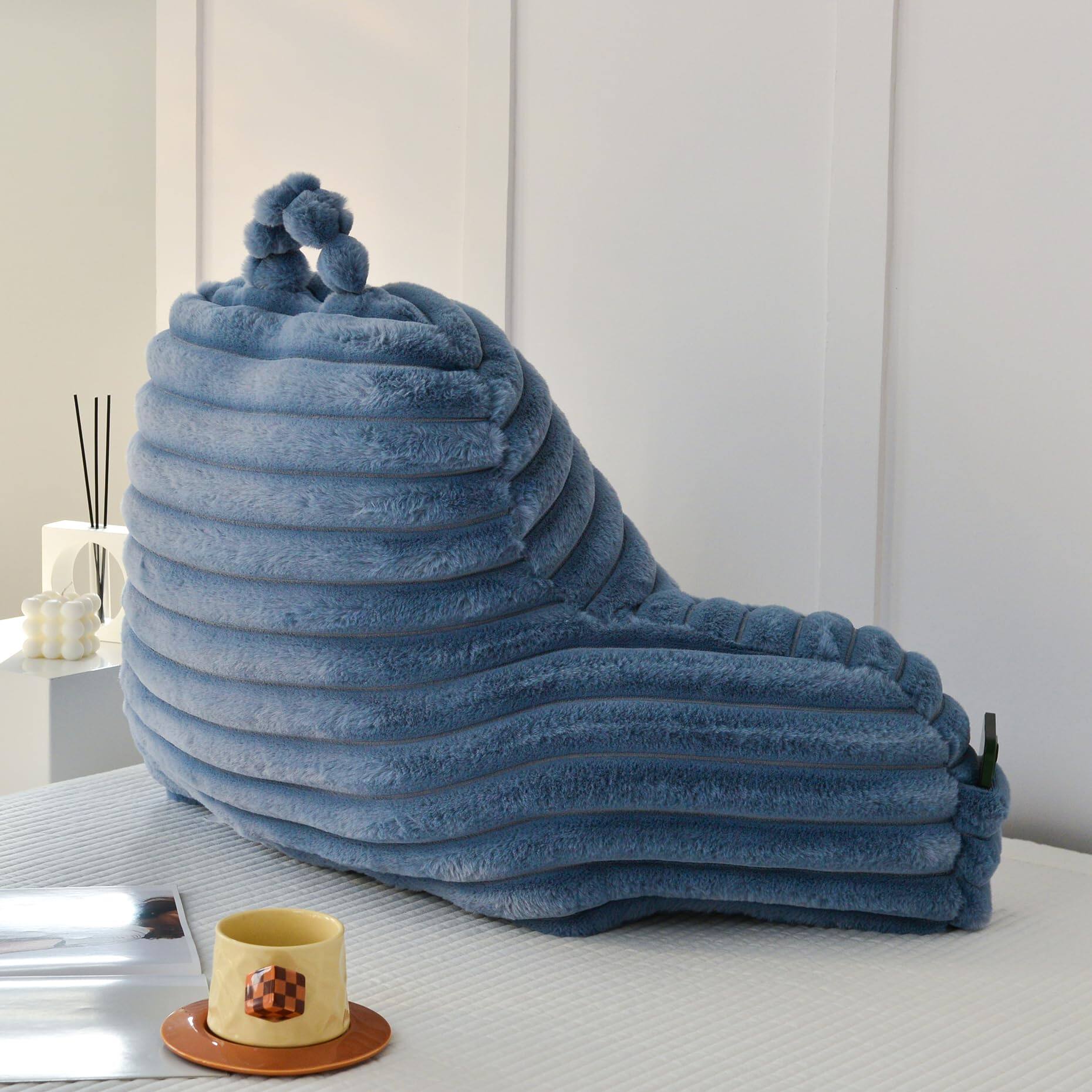 Alt View 5. Paradigms Interiors - Large Reading Pillow For Adults Support Sitting Up In Bed With Arms Couch Lounging Bedrest Dusty - Sage-Large.