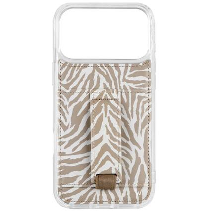 Front. Walli Cases - Safari Stripes Phone Case with Wallet and Finger Strap for iPhone 17 Pro Max - Safari Stripes.