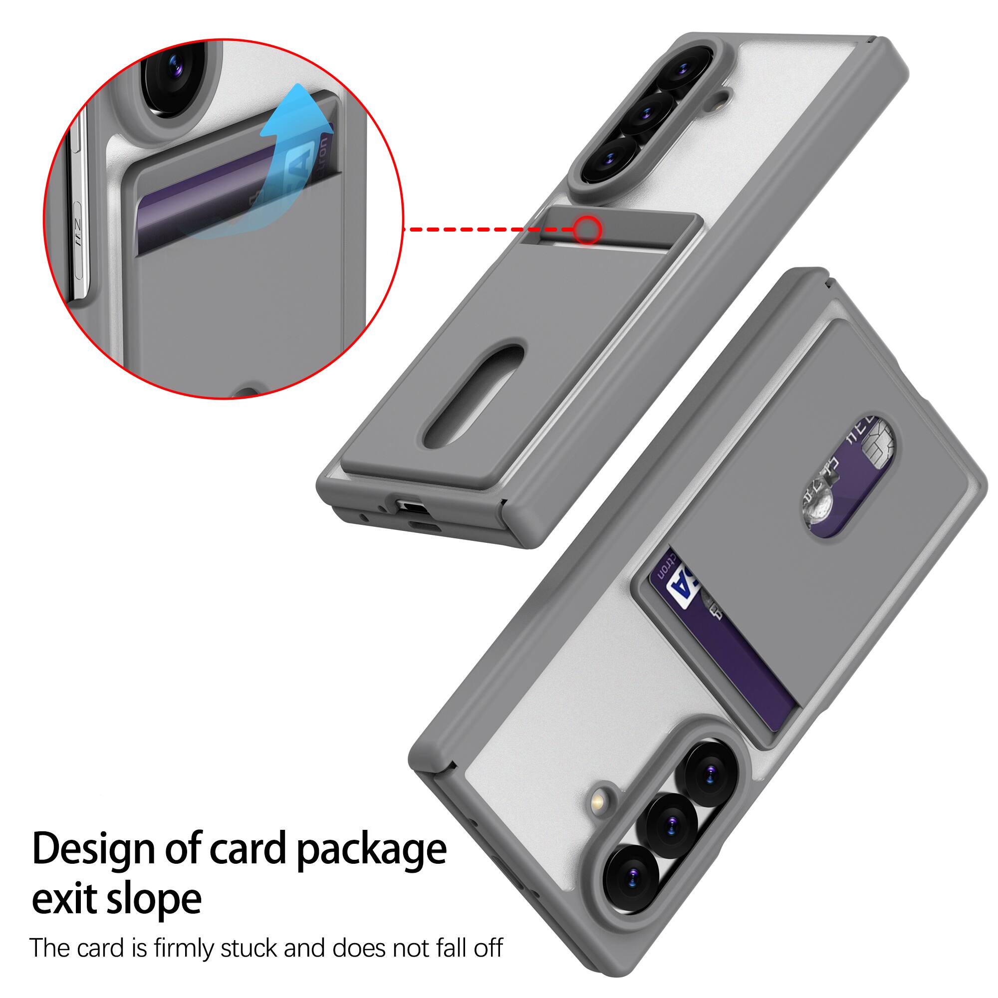 Dteck for Samsung Galaxy Z Fold8 Ultra Slim Card Slots Case,Hinge ...