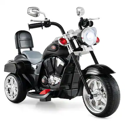 Front. Gymax - Gymax Kids Motorcycle6V Battery Powered 3-Wheel Electric Motorcycle for Kids w/Horn Black - Black.