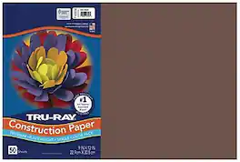 Tru-Ray - 12" x 18" Construction Paper, Dark 50 Sheets - Brown