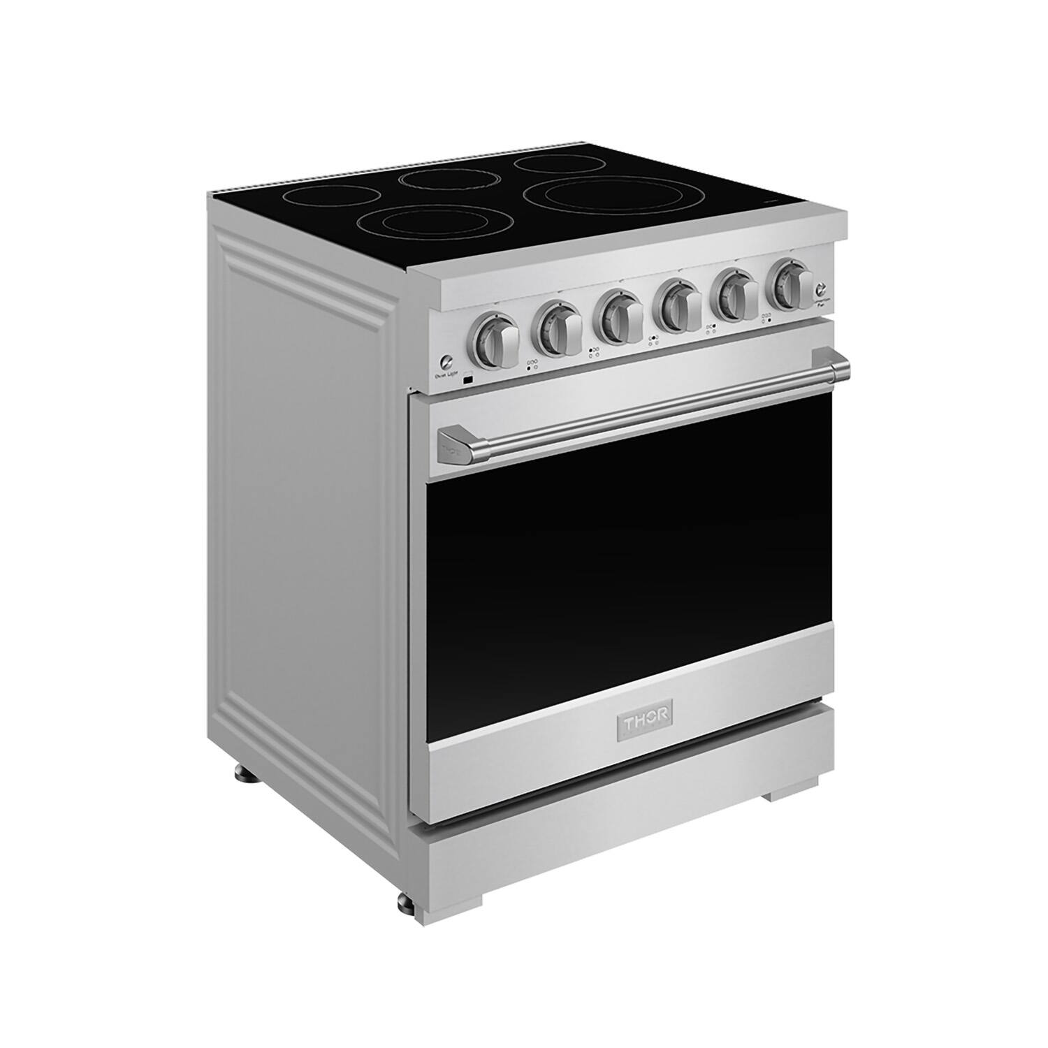 Angle. Thor Kitchen - Gordon Ramsay Series by Thor Kitchen 4.55 Cu. Ft Freestanding Electric Range - Stainless steel.