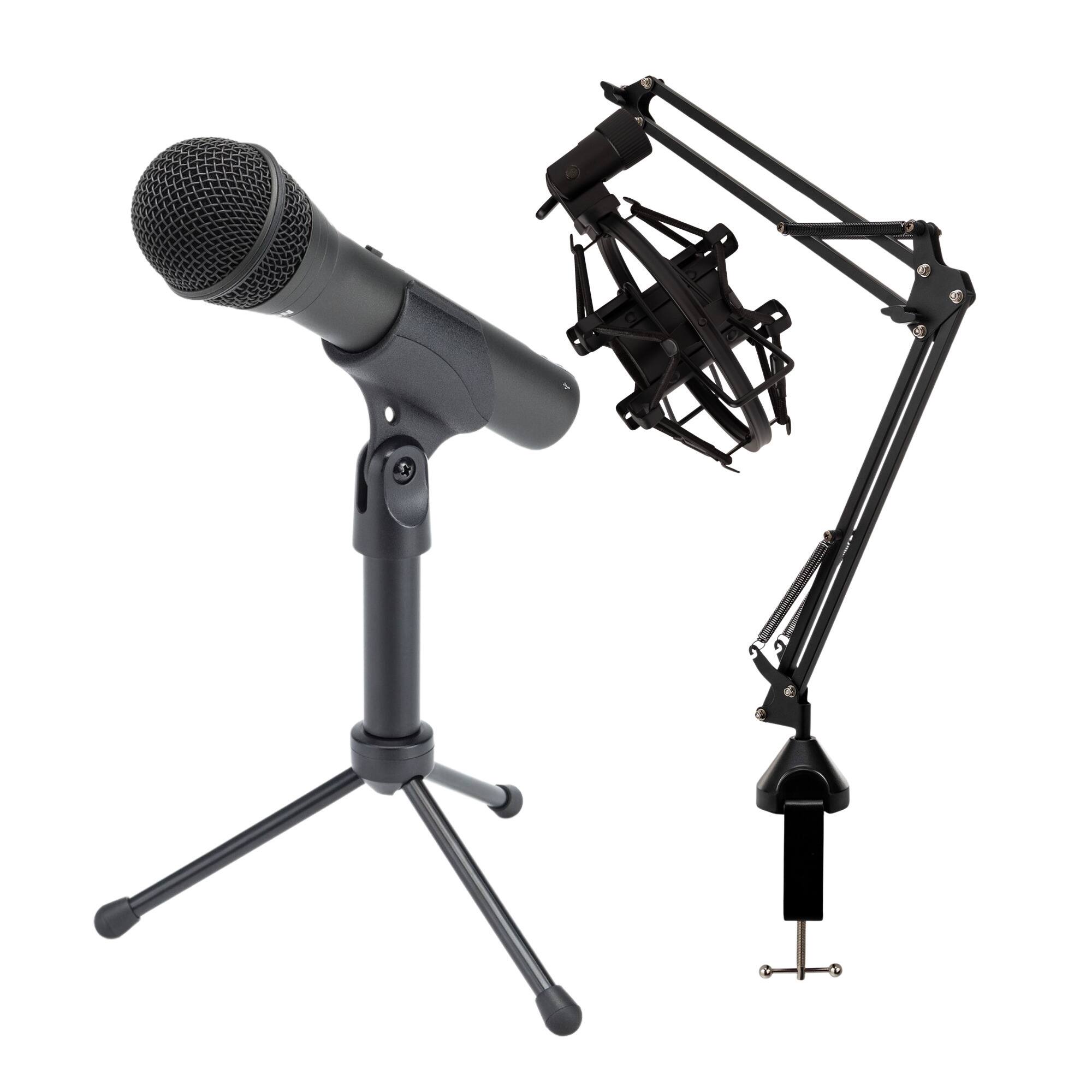 Front. Samson - Samson Q2U USB Microphone Recording and Podcasting Pack and Shock Mount Bundle.