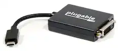 Front. Plugable - Alt Mode Monitor Adapter - USB-C to DVI for Windows,Mac,Driverless - Black.