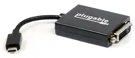 Plugable - Alt Mode Monitor Adapter - USB-C to DVI for Windows,Mac,Driverless - Black