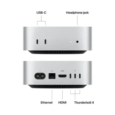 Apple - Mac mini Desktop - M4 chip - Built for Apple Intelligence - 16GB Memory - 256GB SSD - Silver