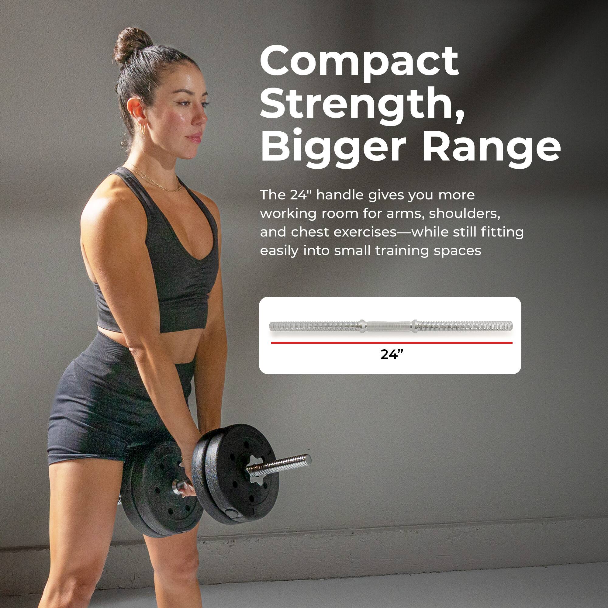 Compact Strength, Bigger Range

The 24" handle gives you more working room for arms, shoulders, and chest exercises—while still fitting easily into small training spaces

24"