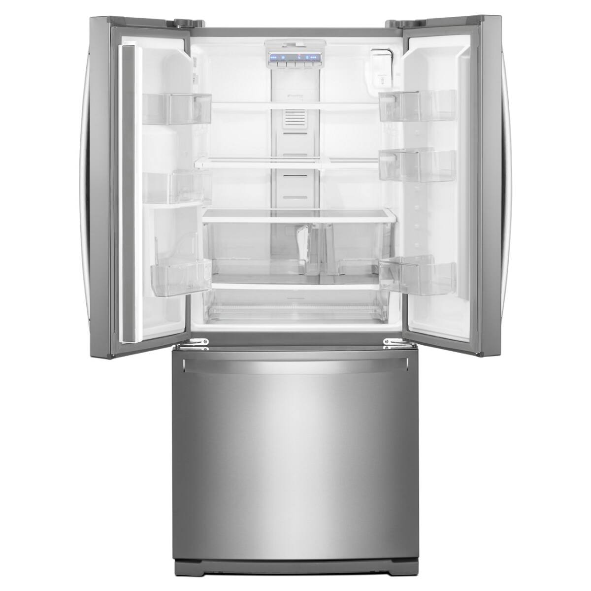 Angle. Whirlpool - Whirlpool - 20 Cu. Ft. Wide French Door Refrigerator - Stainless Steel - Fingerprint Resistant Stainless Steel.