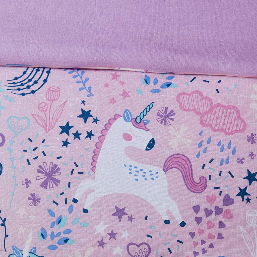 Alt View 5. Gracie Mills - Gracie Mills Glenda Magic Unicorn Cotton Duvet Cover Set - Pink.