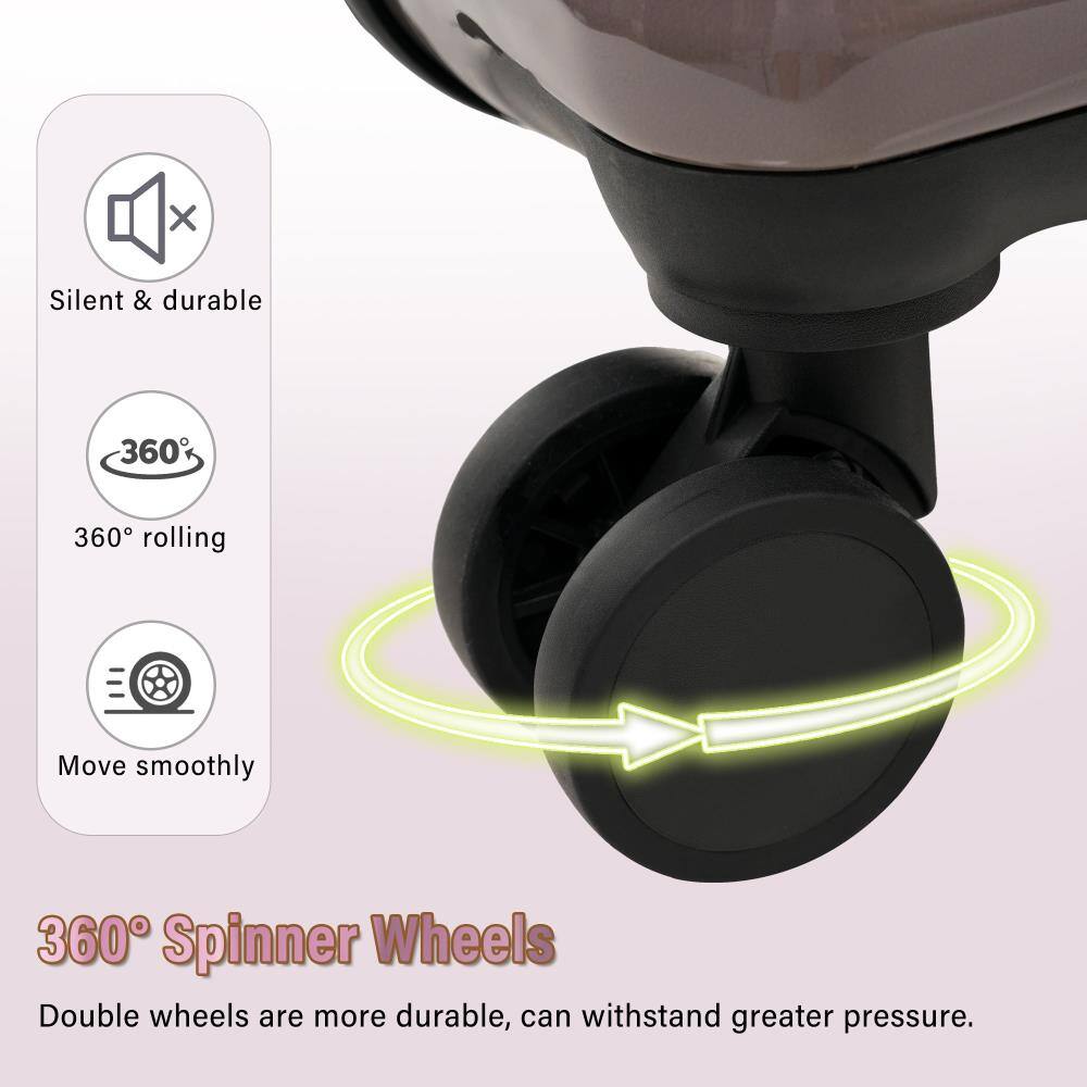Silent & durable  
360° rolling  
Move smoothly  

360° Spinner Wheels  
Double wheels are more durable, can withstand greater pressure.