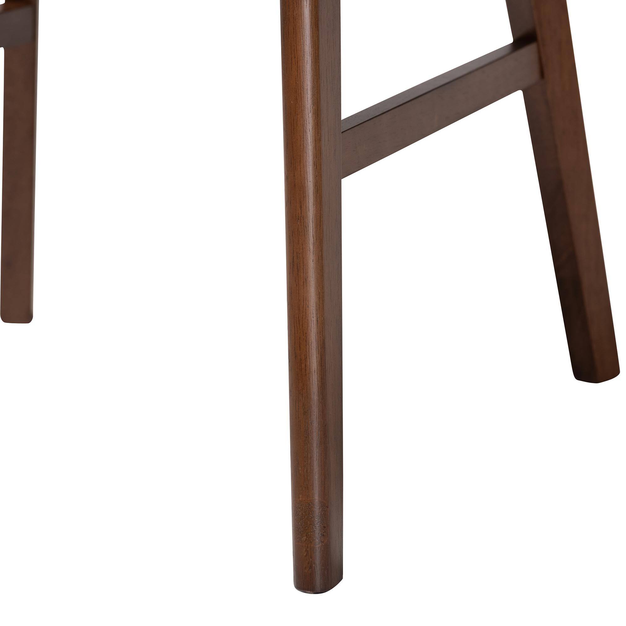 Alt View 1. Baxton Studio - Everwood 2-Piece Dining Chair Set - Bentwood Frame Seating with Contoured Back and Padded Seat, Mid-Century Side Chair - Taupe/Walnut Brown.