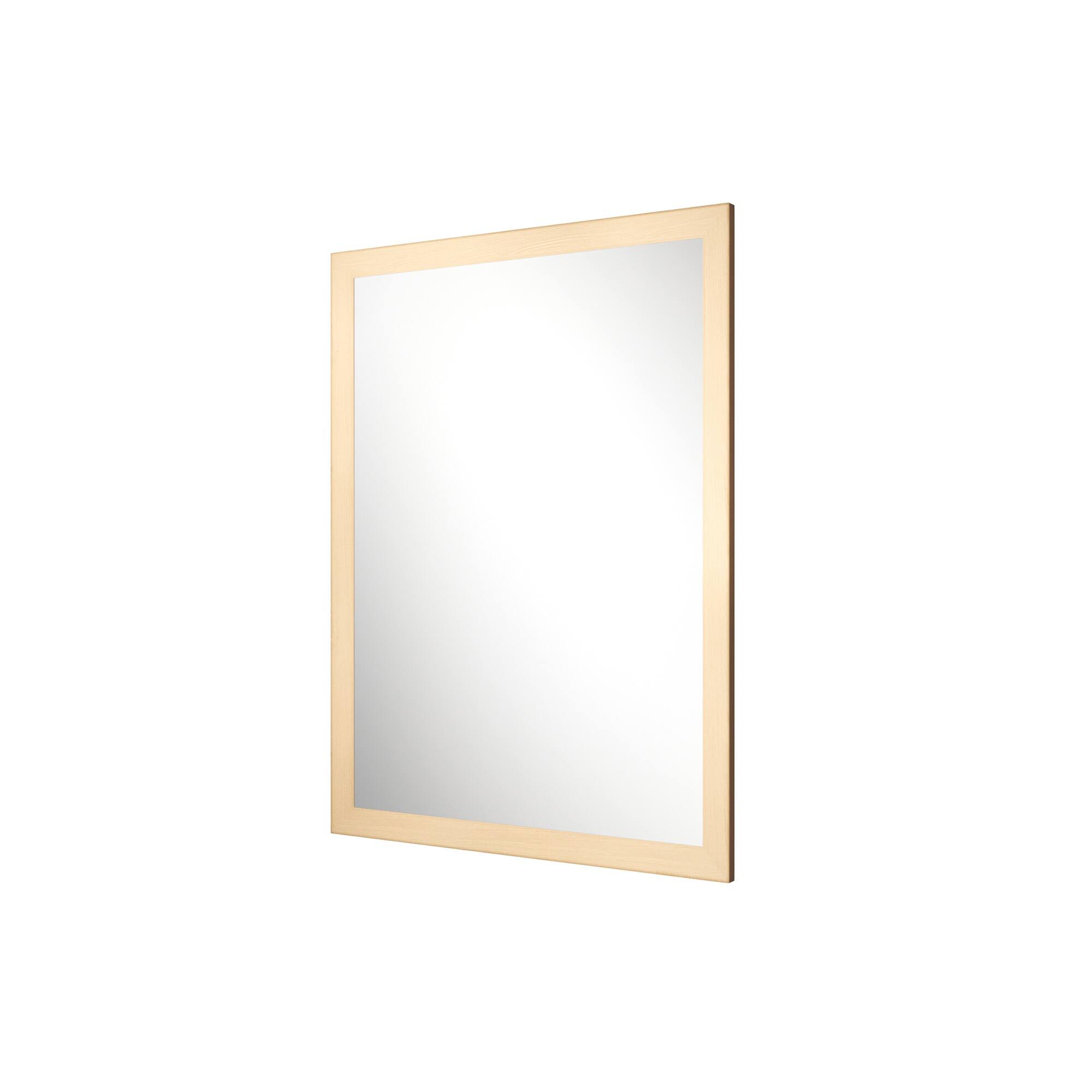 Alt View 1. Boyel Living - 40 in W x 32 in L Dark Wood Grain Rectangular Slanted Edge Aluminum Framed Wall Bathroom Vanity Mirror.