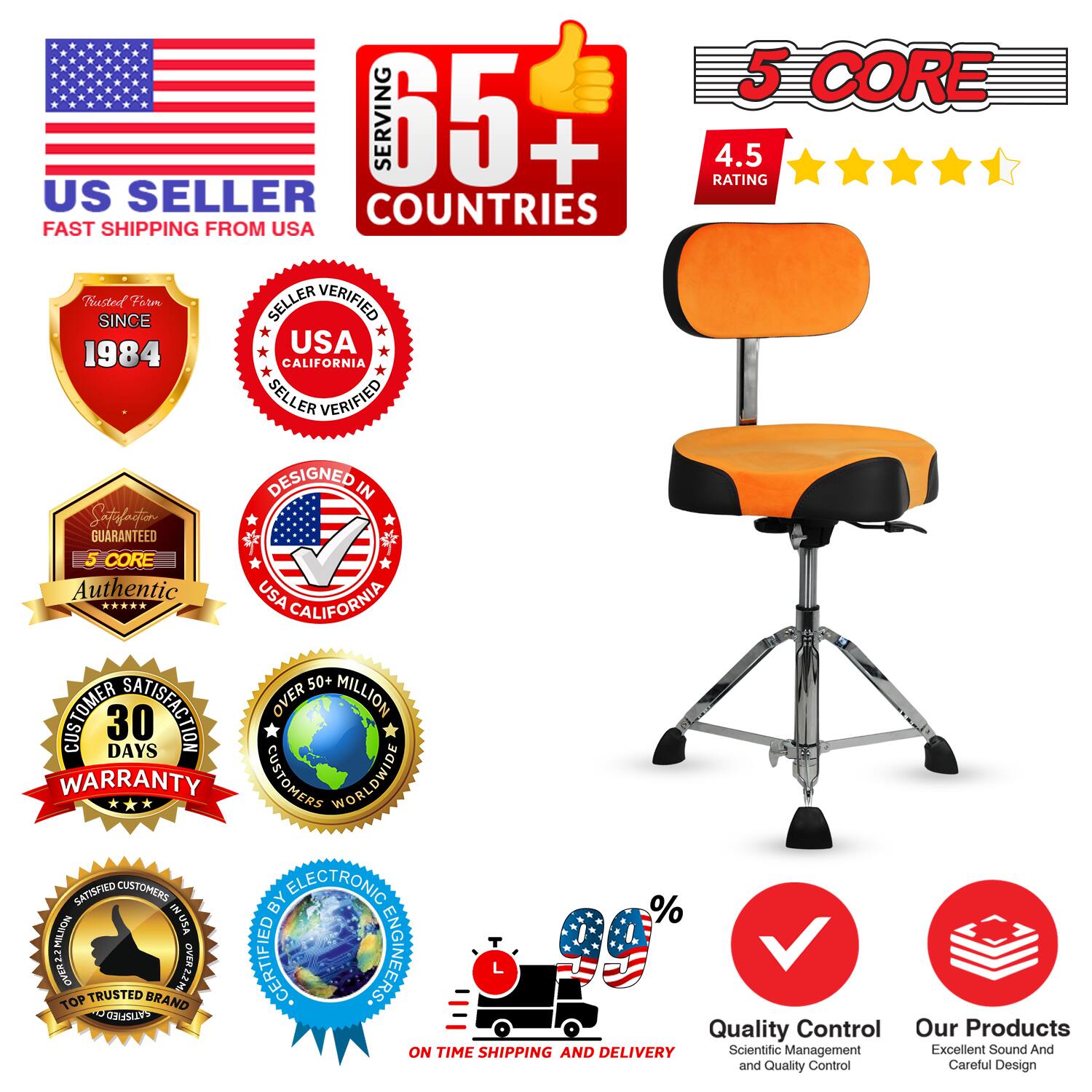 **US Seller**  
Fast Shipping from USA

**Serving 65+ Countries**

**5 Core**  
4.5 Rating

**Trusted Since 1984**

**Seller Verified**  
USA California

**Authentic**  
USA California

**30 Days Warranty**

**Over 50 Million Customers Worldwide**

**Customer Satisfaction Guaranteed**

**Top Trusted Brand**

**Certified by Electronic Engineers**

**On Time Shipping and Delivery**

**Quality Control**  
Scientific Management and Quality Control

**Our Products**  
Excellent Sound and Careful Design