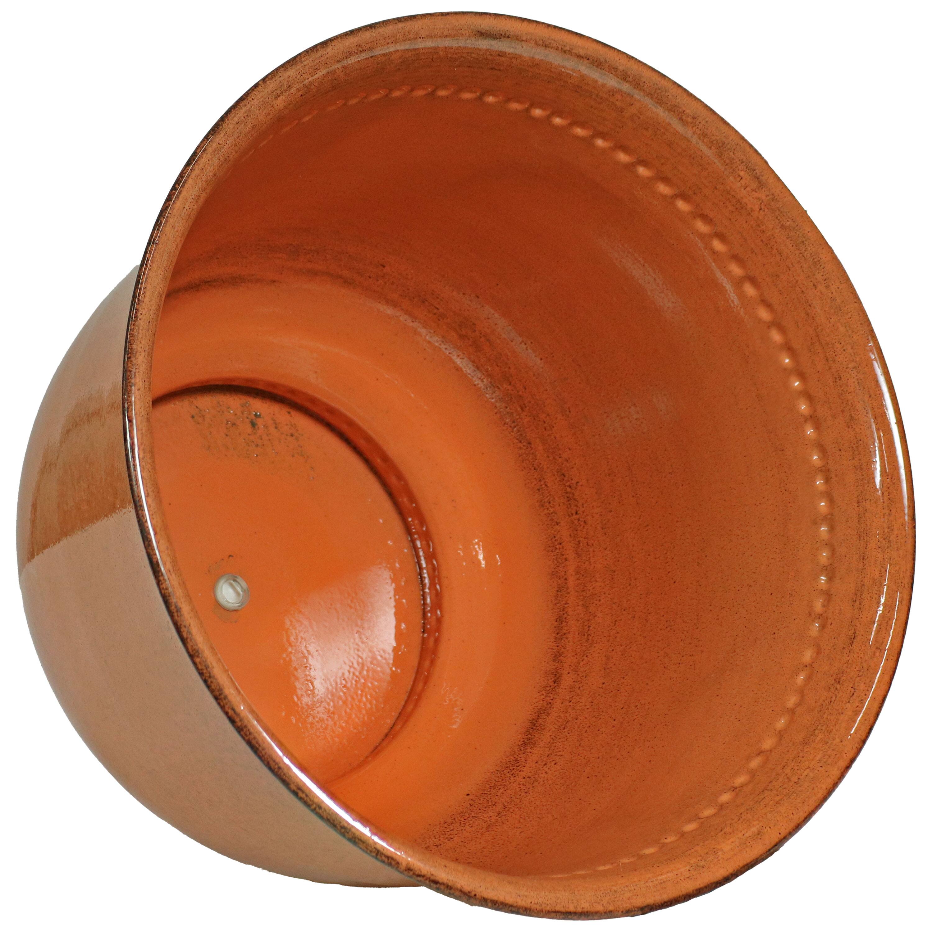 Alt View 5. Sunnydaze - Michael Metal Planter - 14.5 in- Set of 4 - Chestnut Glaze.