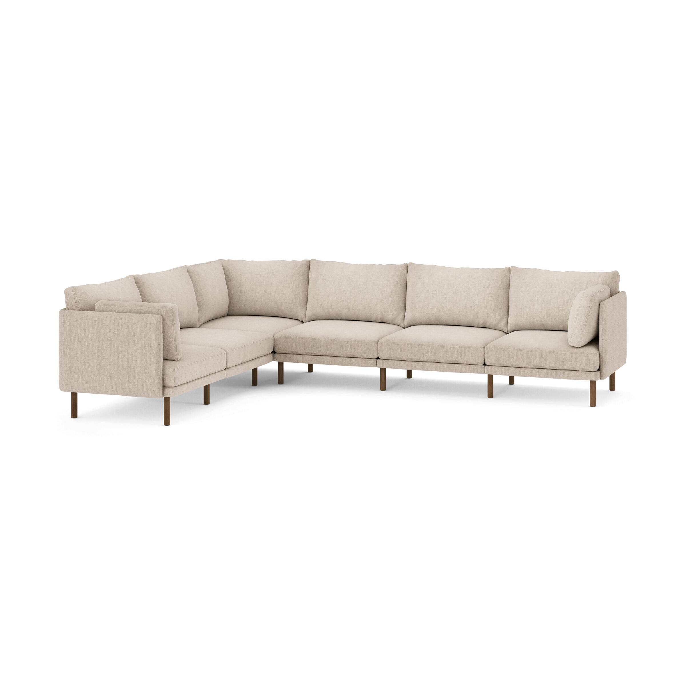 Front. Burrow - Modern Field 6-Seat Sectional - Oatmeal.