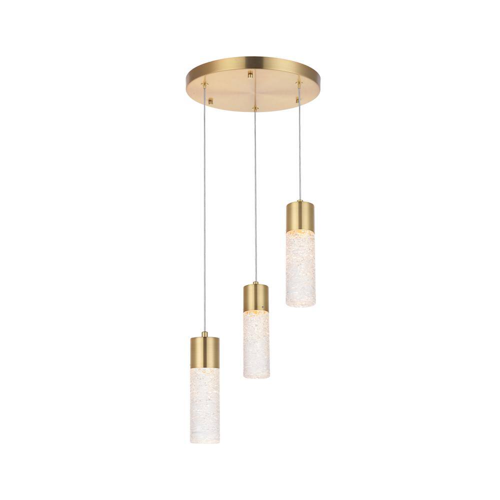 Alt View 6. Elegant Lighting - Constellation 3 light Gold LED Pendant - Gold.
