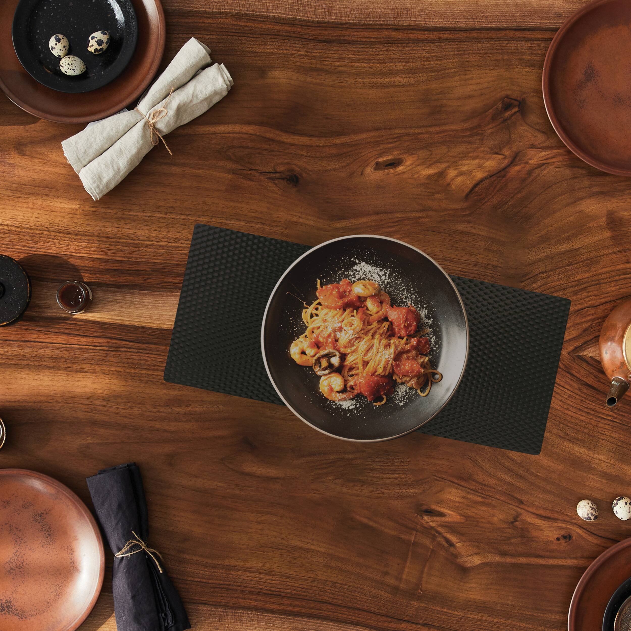 Alt View 2. Range Kleen - 8.5 x 20-Inch Matte Black Nonslip Counter Protective Mat.