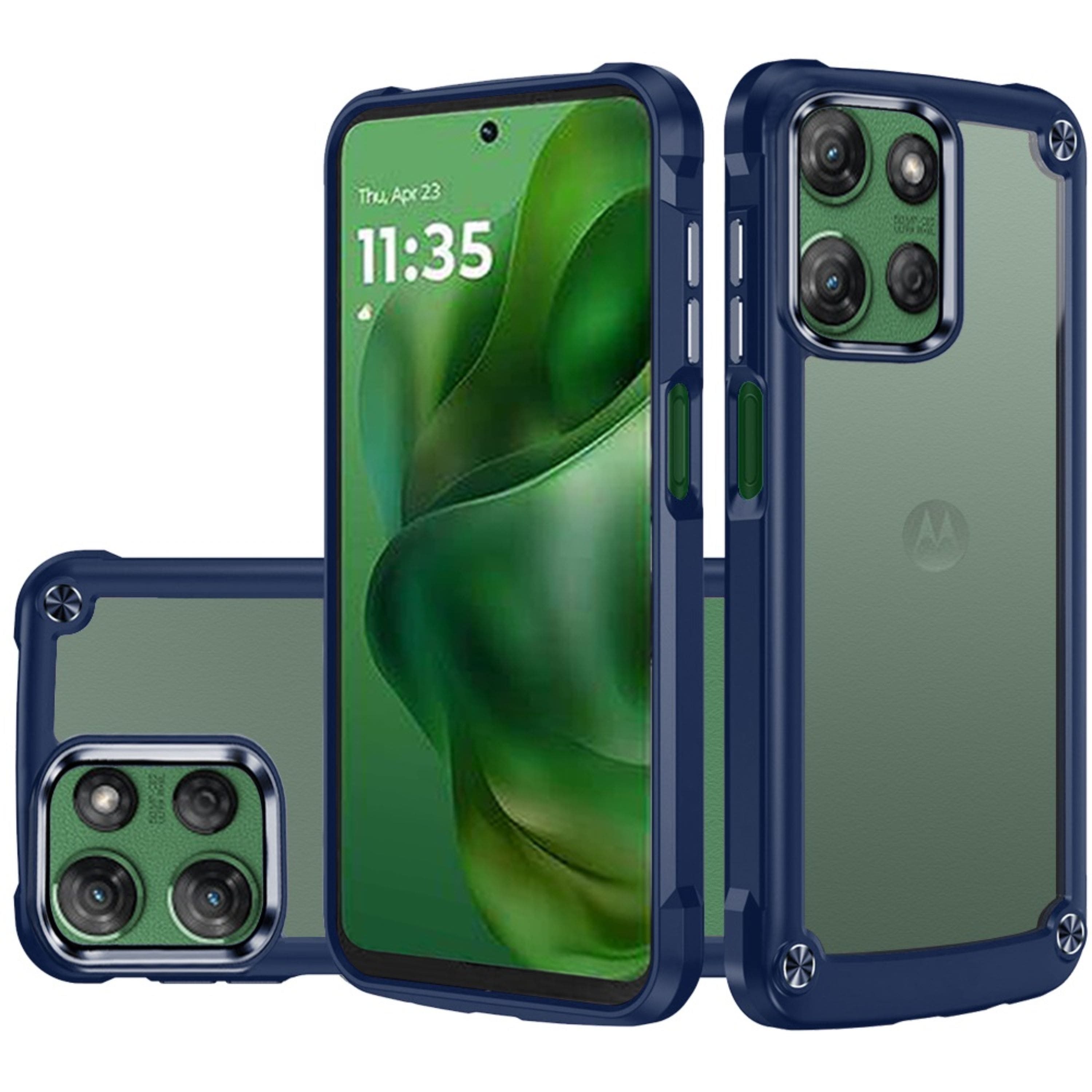 Kitcheniva - Hybrid With Metal Buttons Clear Back Plus Tempered Glass For Moto G Power 2025/2026 - Blue price history on PriceWatchPro