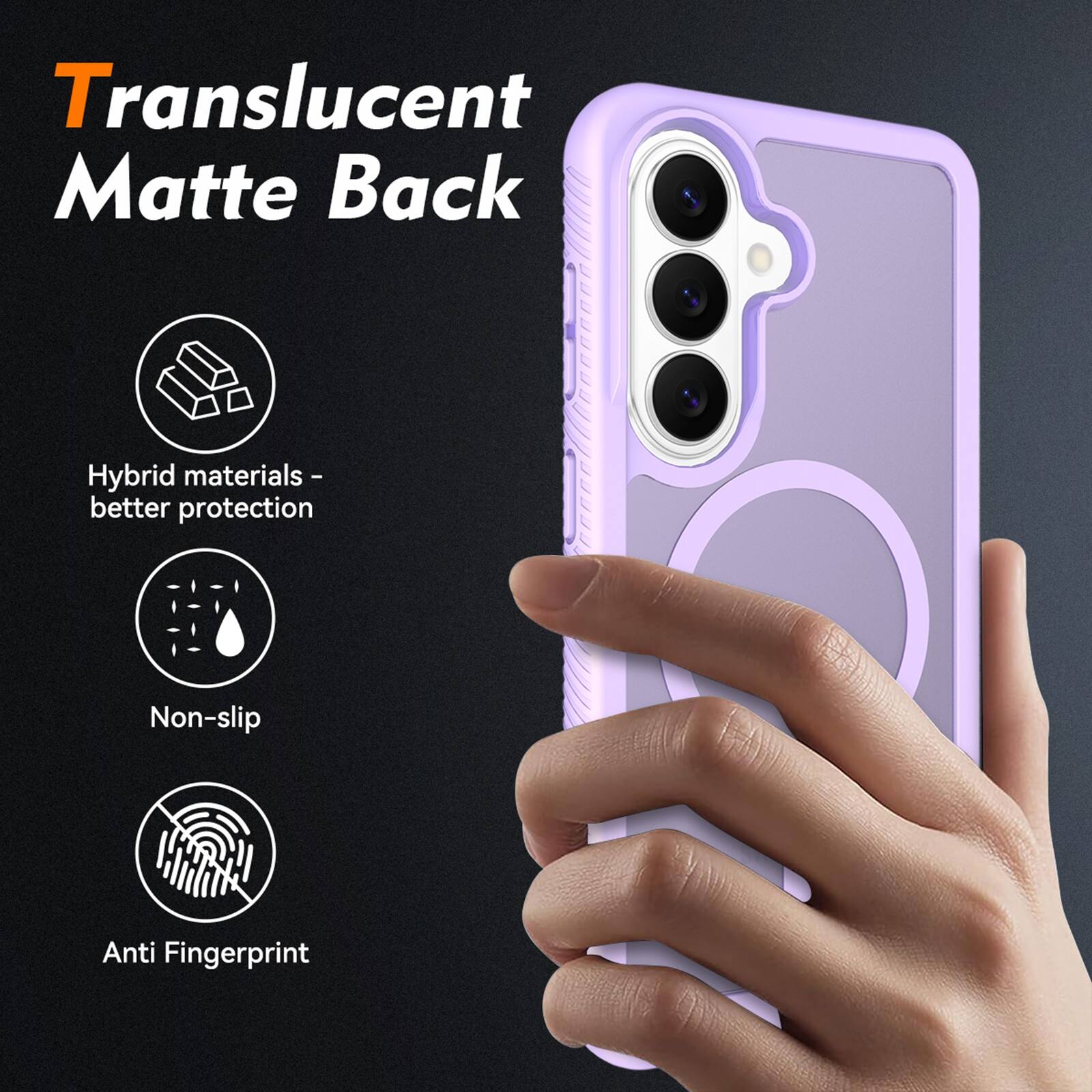 Translucent Matte Back

Hybrid materials - better protection

Non-slip

Anti Fingerprint