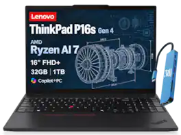 Lenovo - Upgraded - ThinkPad P16s Gen 4 16" FHD+ Mobile Workstation - Copilot+ PC - Ryzen AI 7 PRO 350 - 32GB RAM - 1TB SSD - Win11Pro - Black