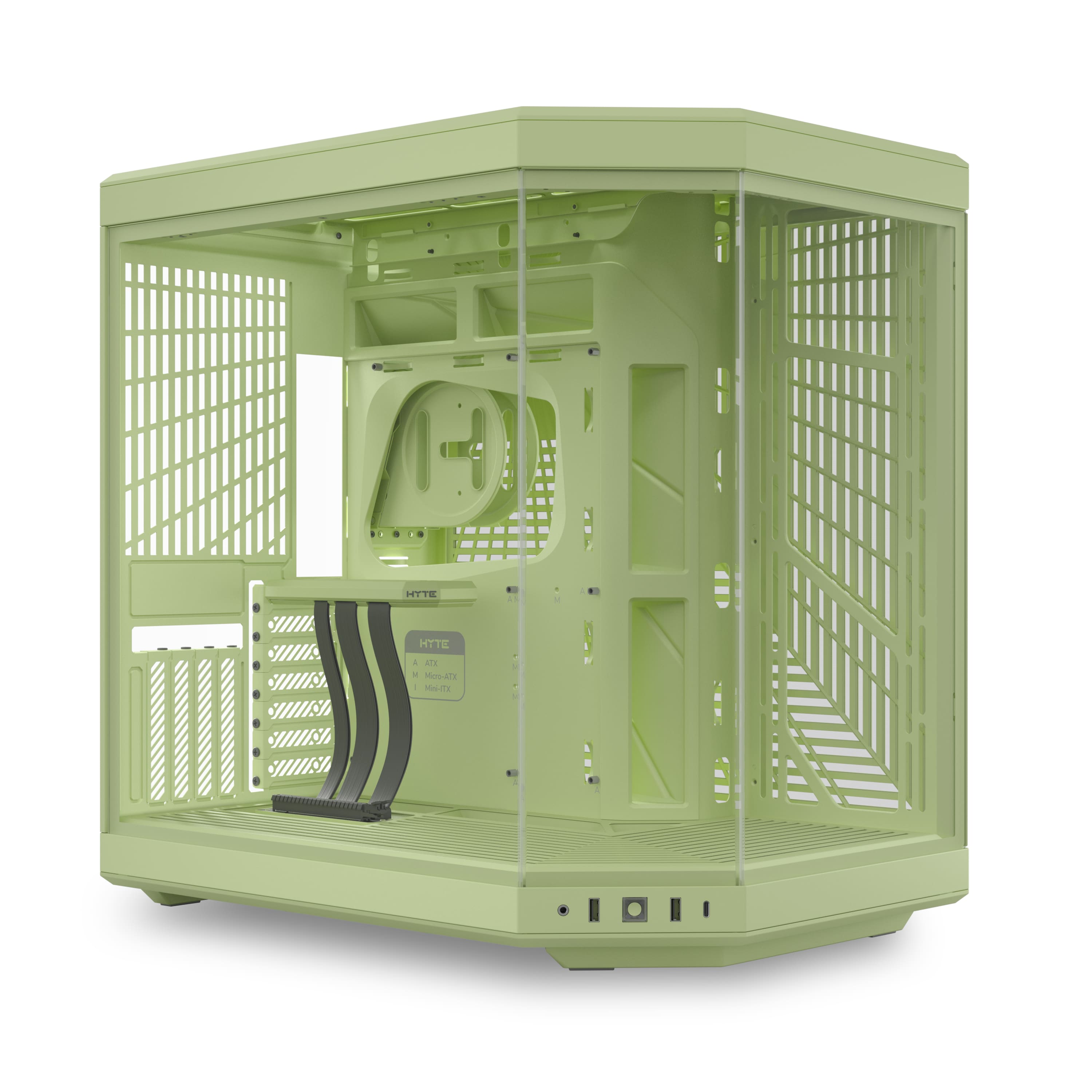 HYTE - Y70 Mid-Tower ATX Gaming PC Desktop Case with Riser Cable - Green