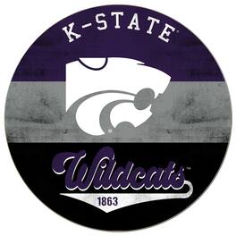Jardine - Kansas State Wildcats 20'' x 20'' Retro Logo Circle Sign - Purple