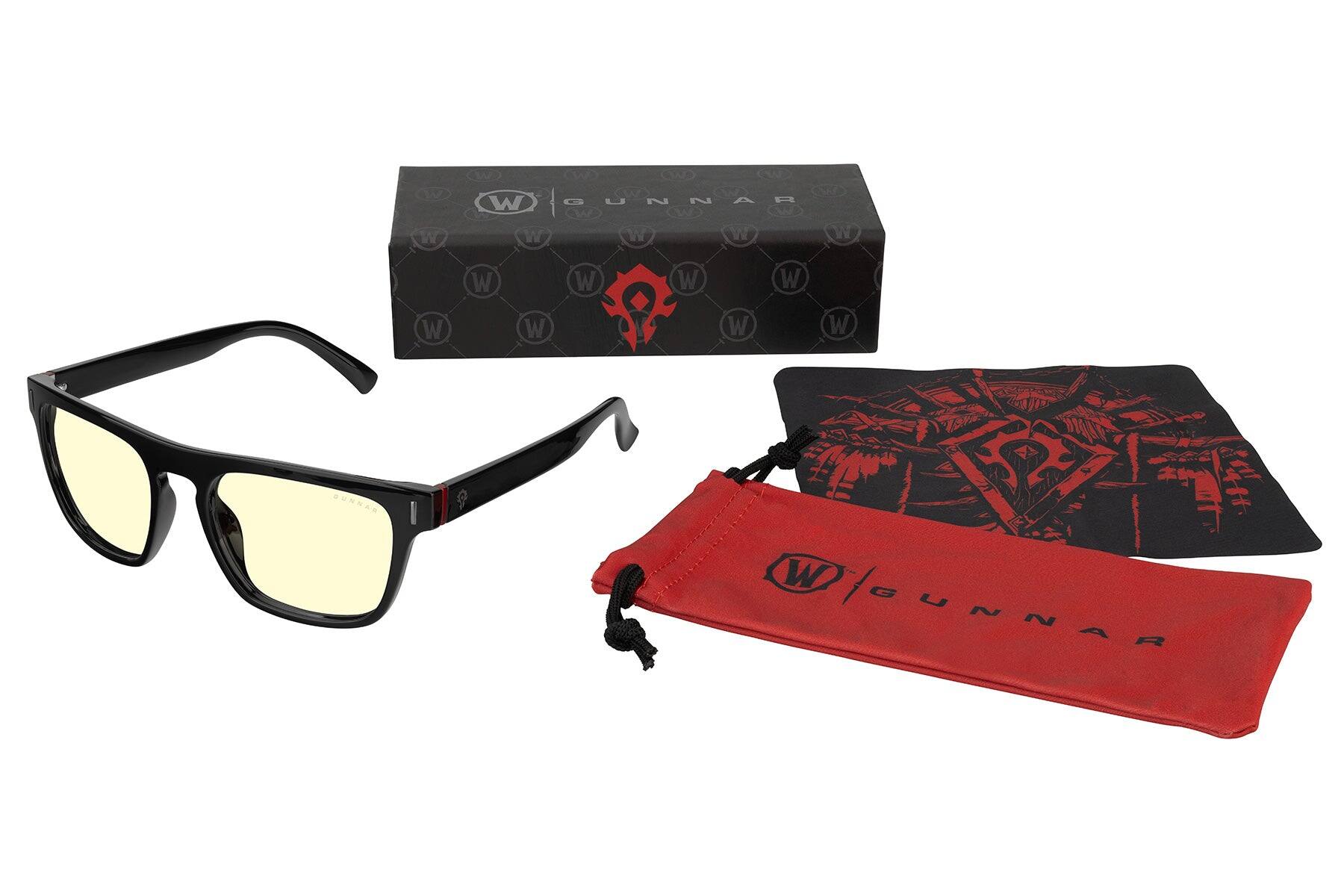 Alt View 8. GUNNAR - GUNNAR Gaming Glasses  - World of Warcraft Horde Edition, Onyx, Amber Lens - Blue Light Blocking, Relieve Dry Eye - Onyx.