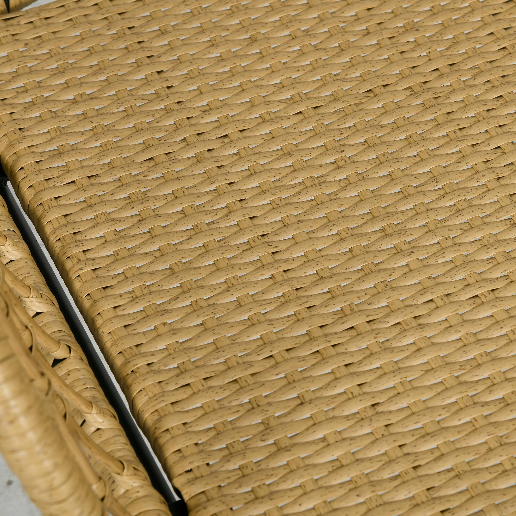 Alt View 8. Outsunny - 5 Piece PE Rattan Outdoor Furniture Set with Cushioned Chairs & Loveseat Sofa, Patio Sectional Furniture Set - Cream White.