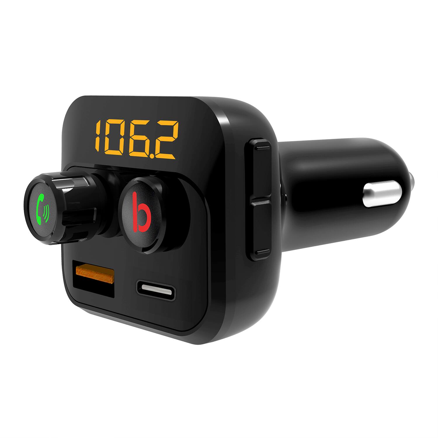 Left. ToughTested - FM Transmitter with Bass Boost TT-FM-BST - Orange.