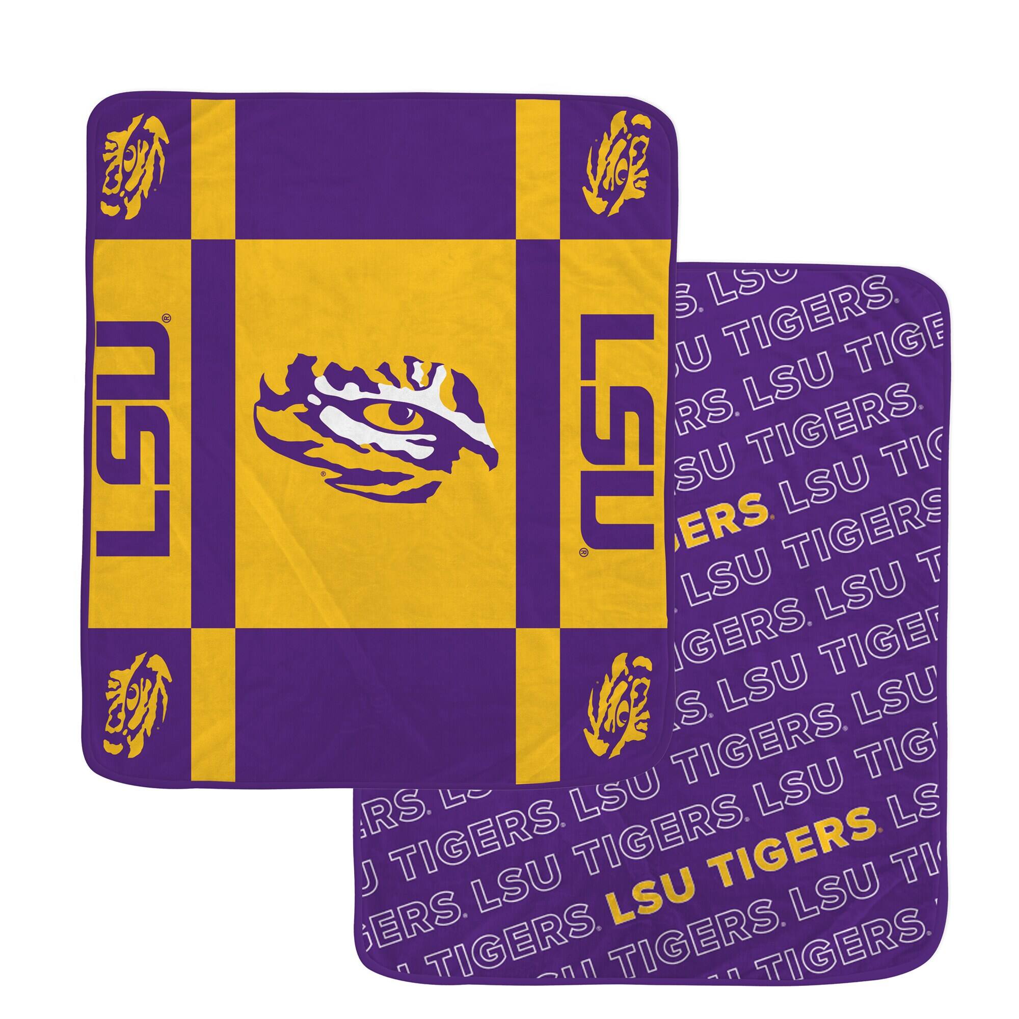 Pegasus - LSU Tigers 60- x 70- Reverse Block Wordmark Double-Sided Blanket - Multicolor