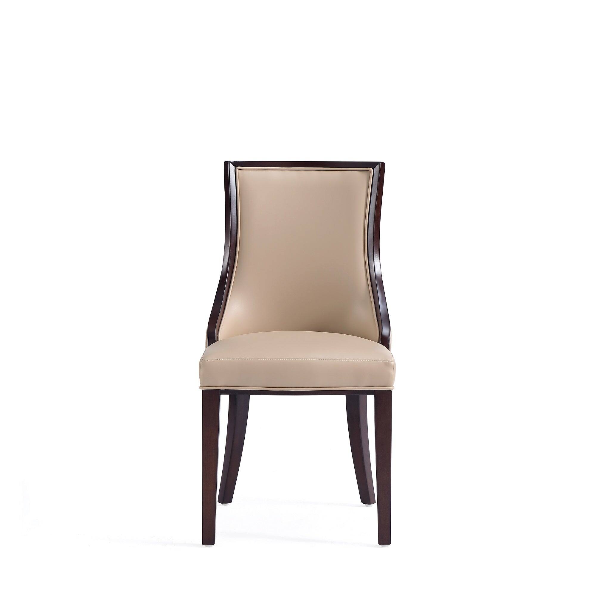 Alt View 1. Manhattan Comfort - Grand Traditional Wood Upholstered Dining Chair - Set of 2 - Tan.