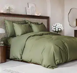 CGK Linens - Luxury Soft Premium Duvet Cover Set - Zipper Closure & Matching Pillow Shams - Sage Green