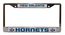 Rico Industries - New Orleans Hornets Vintage Old School NBA Chrome Metal License Plate Frame - Multi