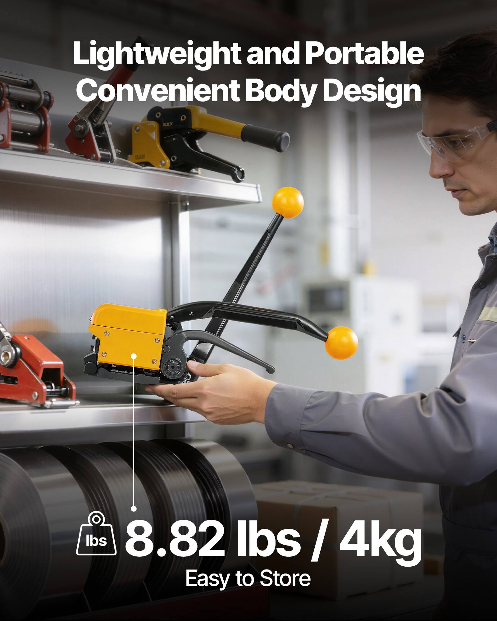 Lightweight and Portable Convenient Body Design  
8.82 lbs / 4kg  
Easy to Store