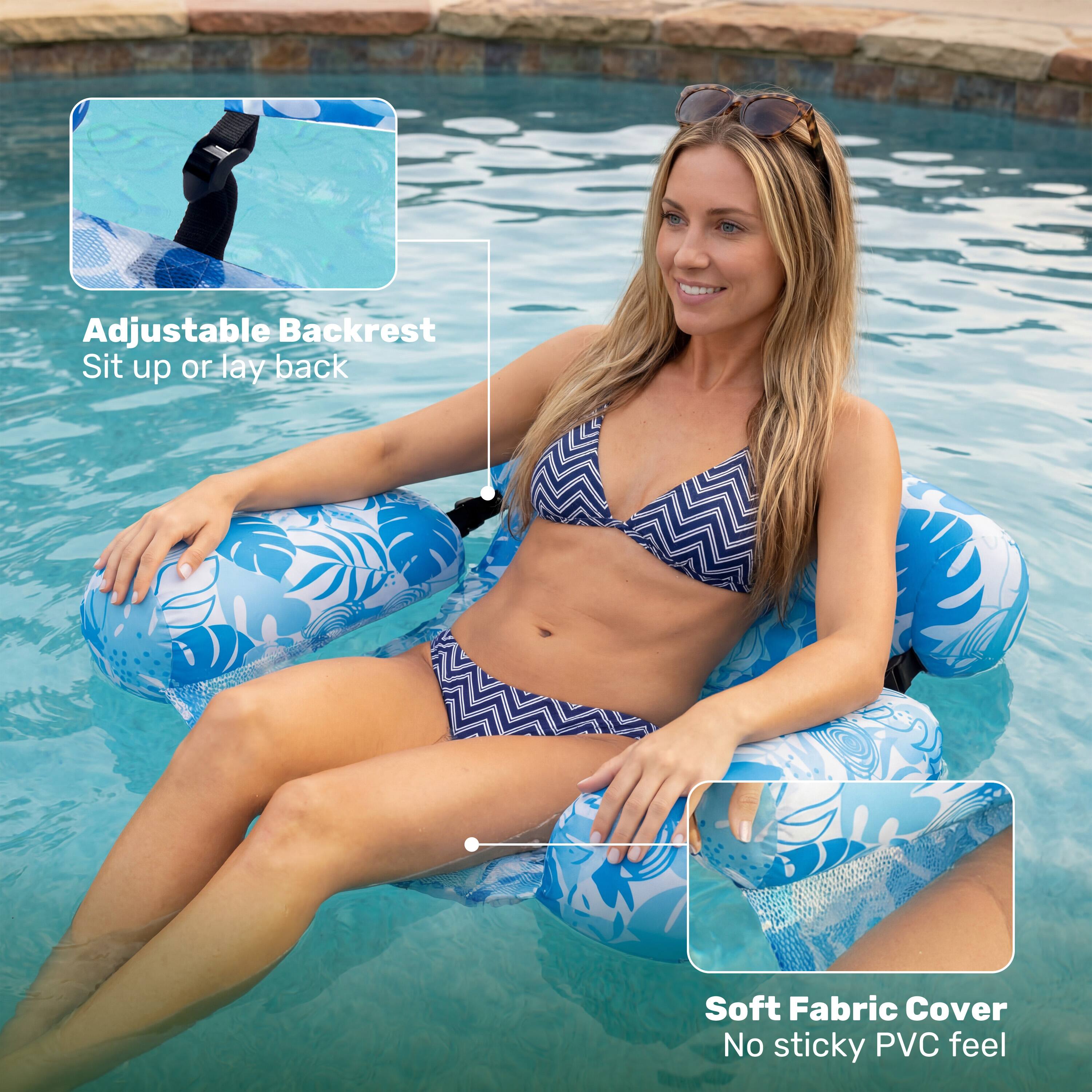 Adjustable Backrest  
Sit up or lay back  

Soft Fabric Cover  
No sticky PVC feel